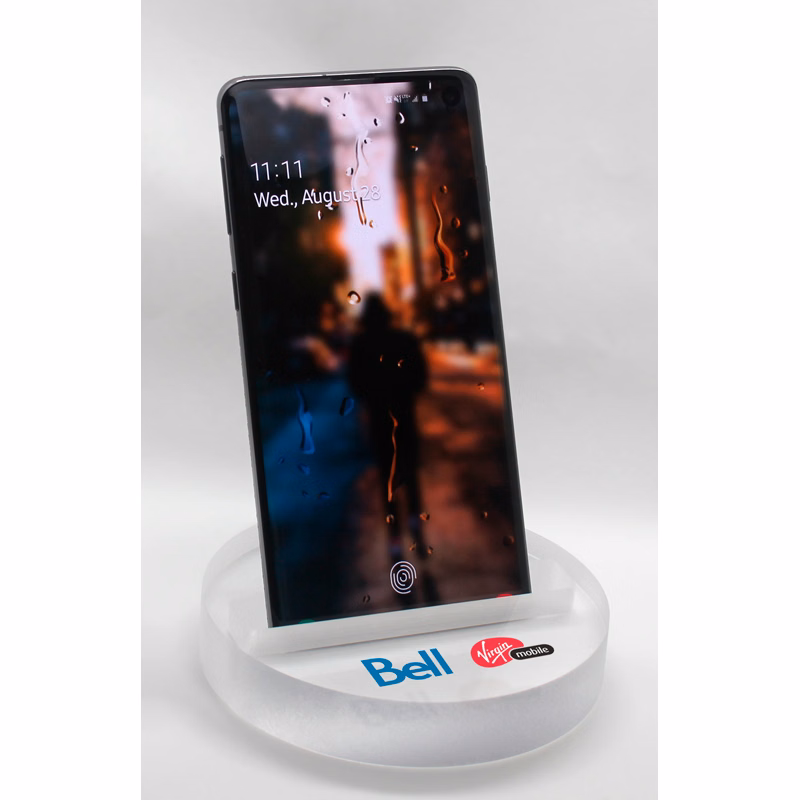 Smartphone Stand Paperweight 3/4" Clear Acrylic Round (4" dia.) Full Colour Digital Imprint