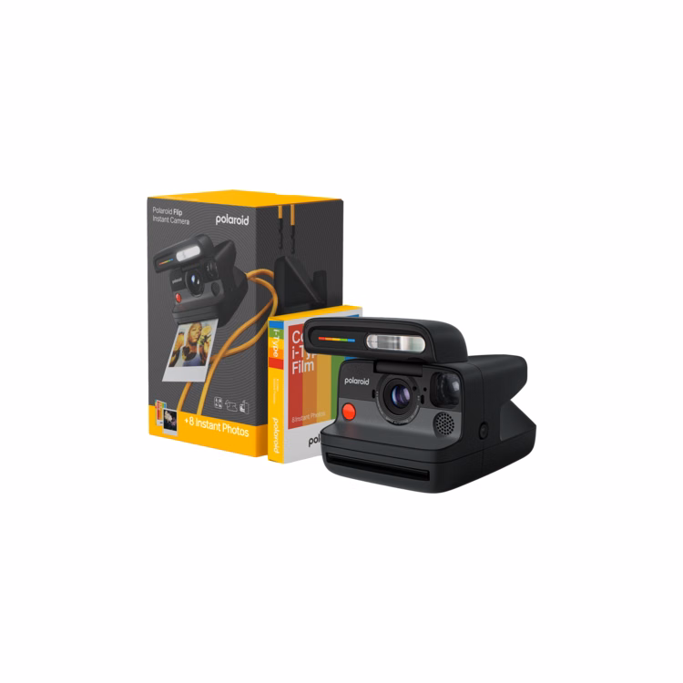 Polaroid Flip Instant Camera + Color Film Bundle - Black