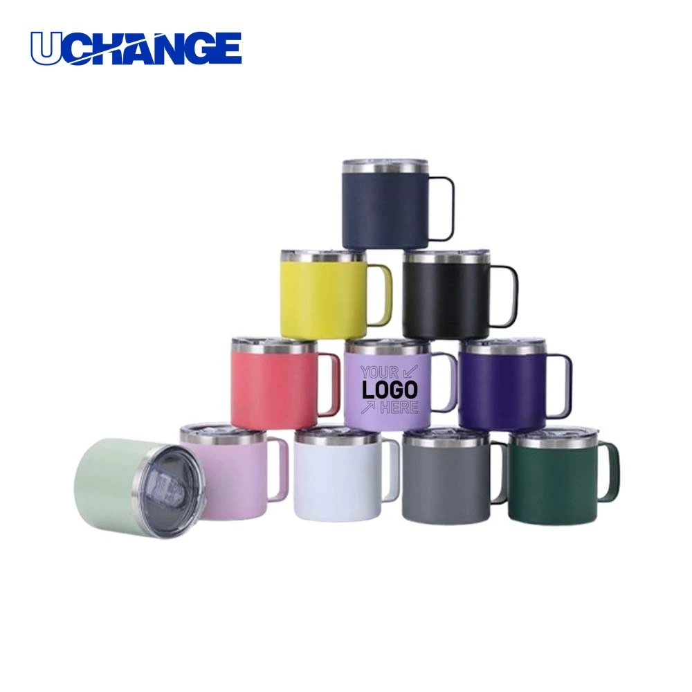 14oz Insulated Coffee Mug with Handle and Lid 1
