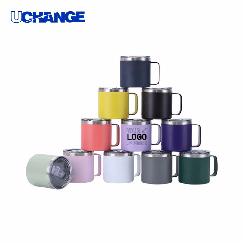 14oz Insulated Coffee Mug with Handle and Lid