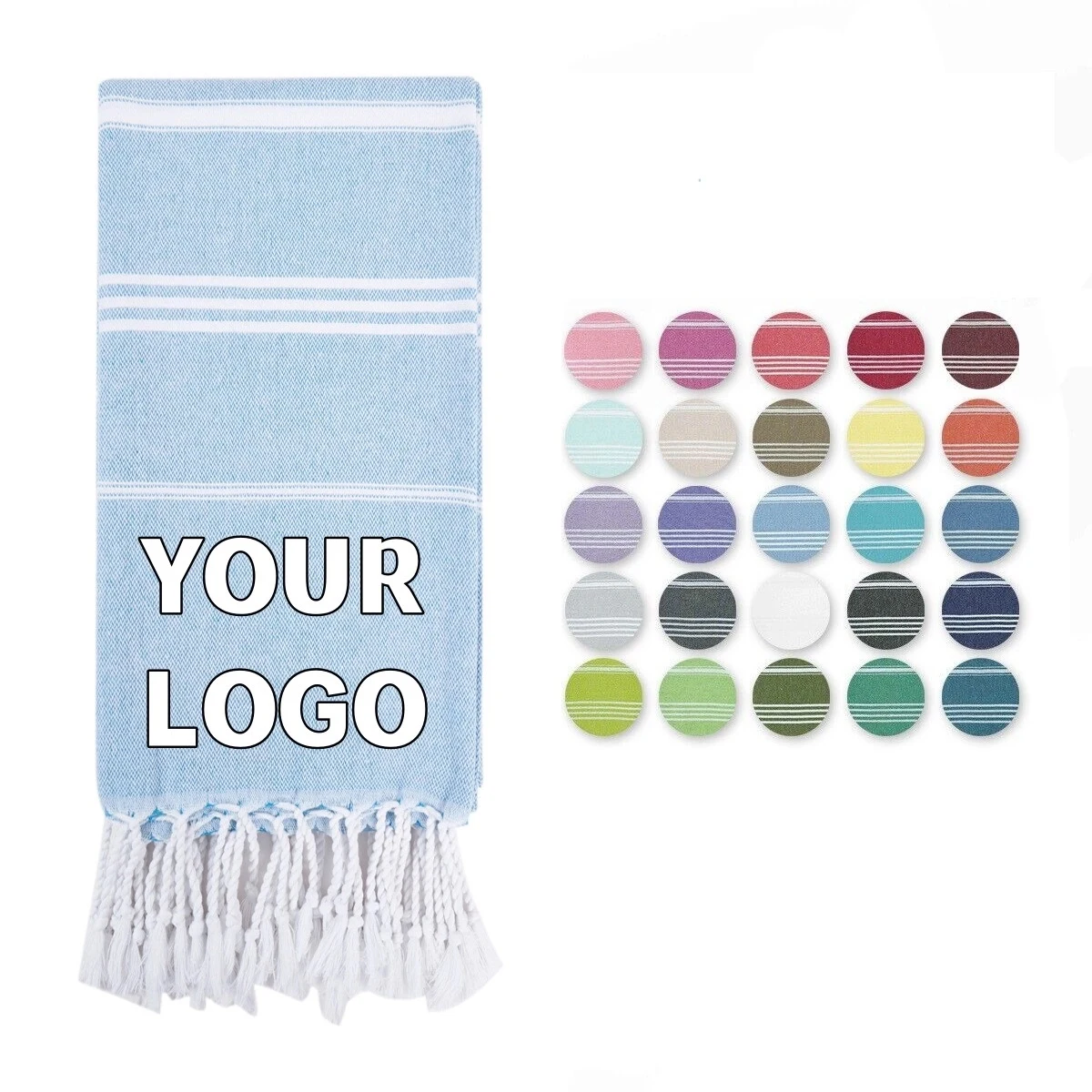 Turkish Jacquard Striped Beach Towel - 39.37'' x 70.87'' 1