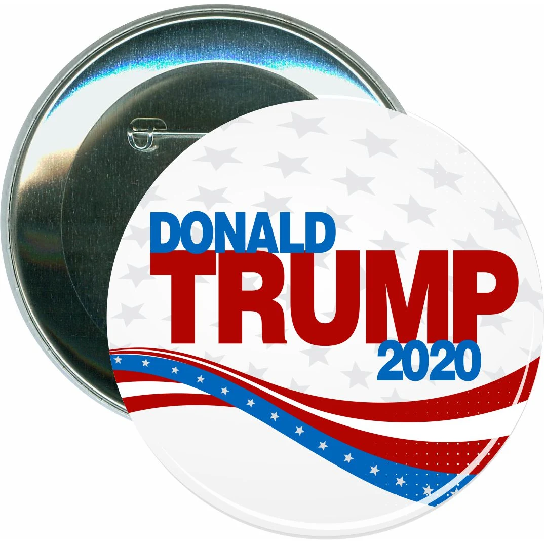 Trump 2020, Stars and Stripes, Political Button 1