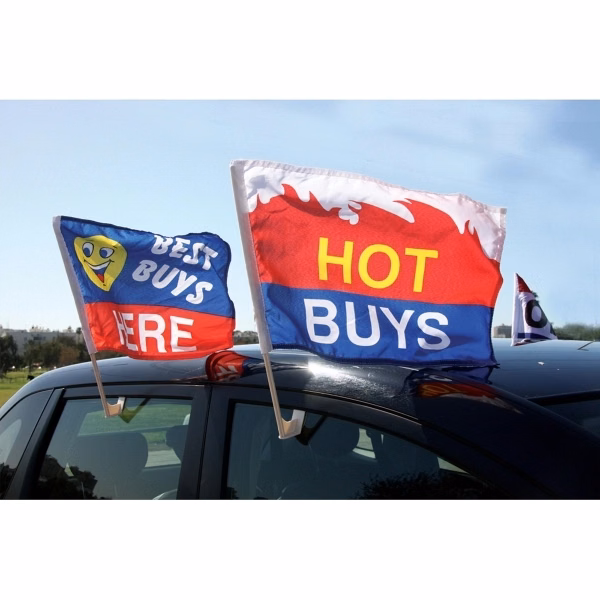 10.5" x 15" Advertising Car Flag - wPoly 2 Ply
