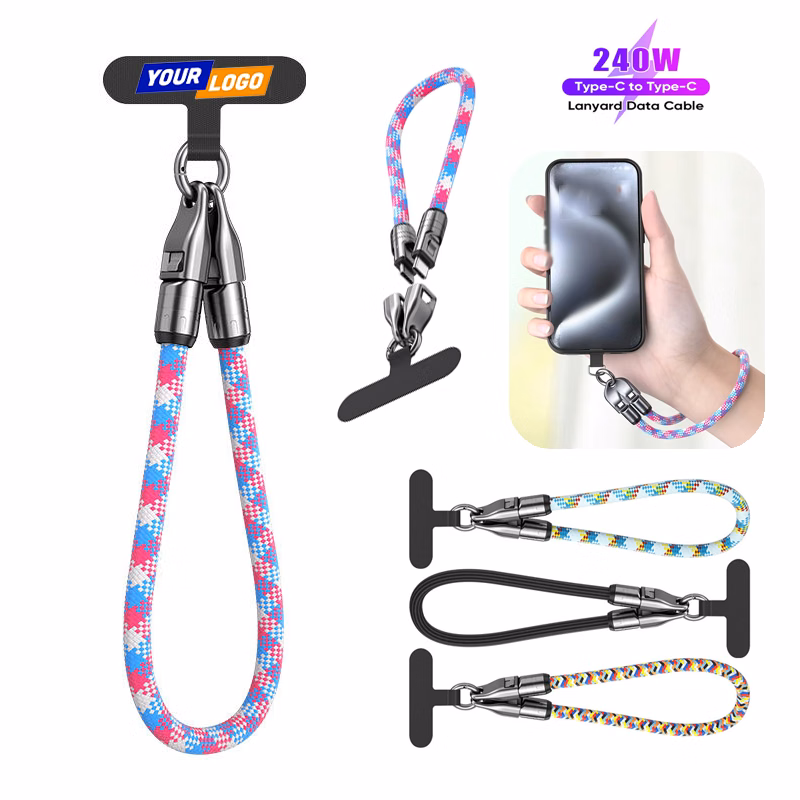 2-In-1 Mobile Phone Lanyard Multi Charging Cable