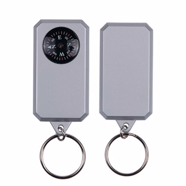 Mini Plastic Silver Compass Key Chain