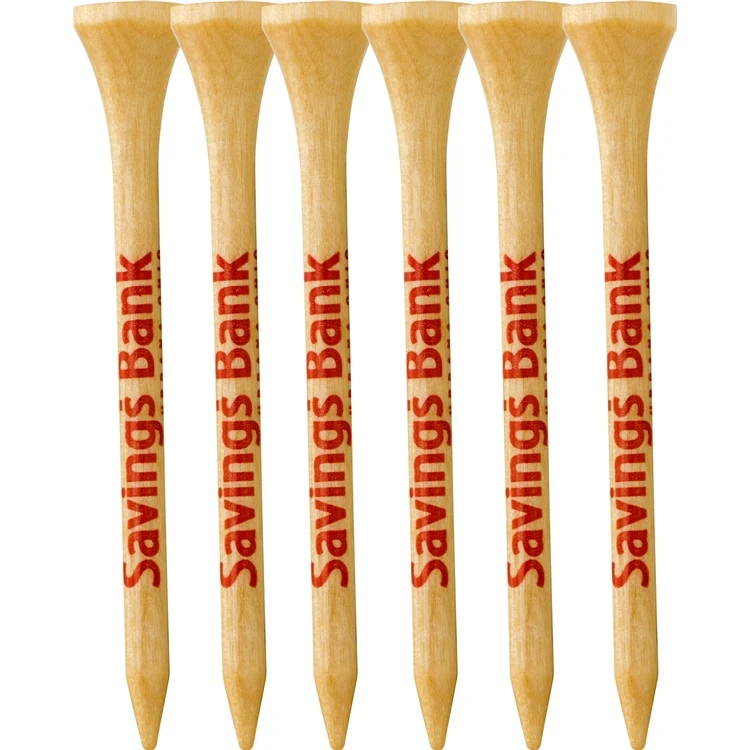 6 Pack of Wood Golf Tees 1
