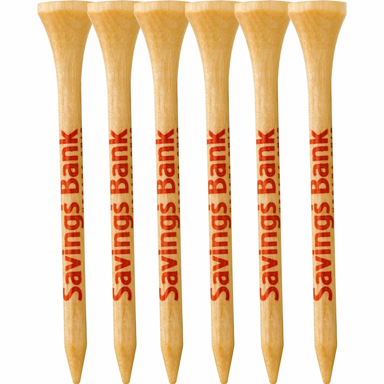 6 Pack of Wood Golf Tees