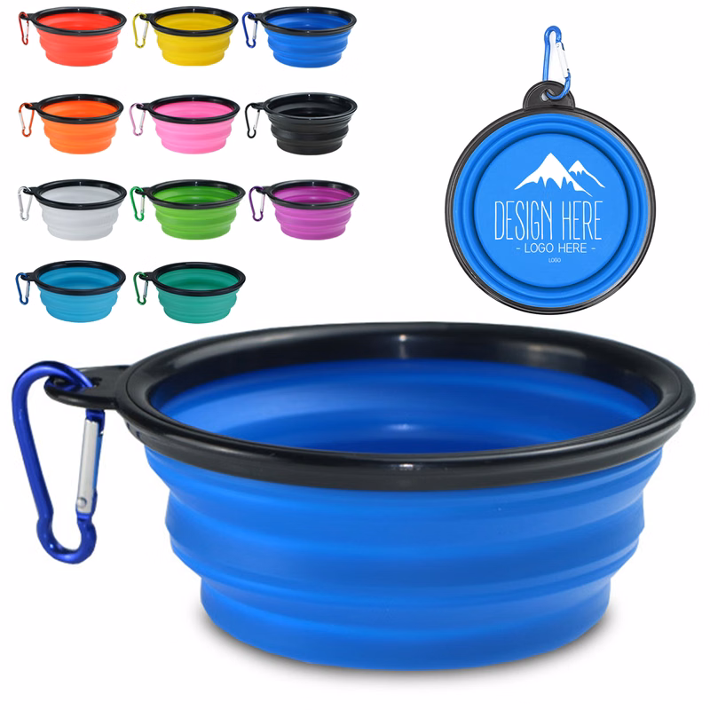 Portable Collapsible Dog Bowl with Carabiners