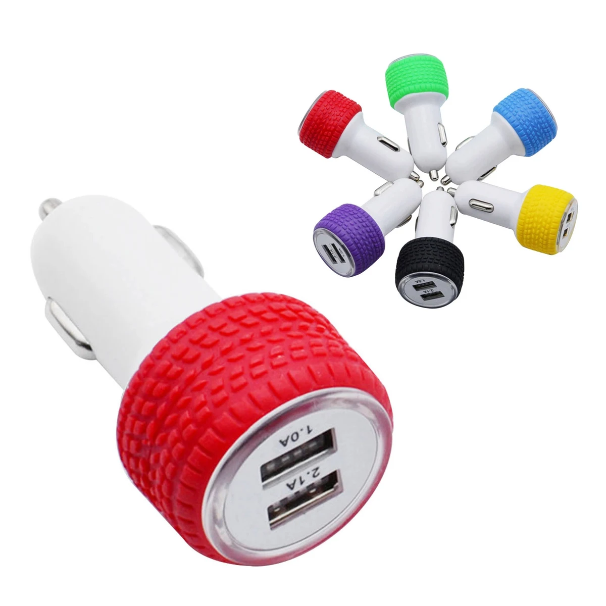 Dual port USB Car Charger With non-slip design 1