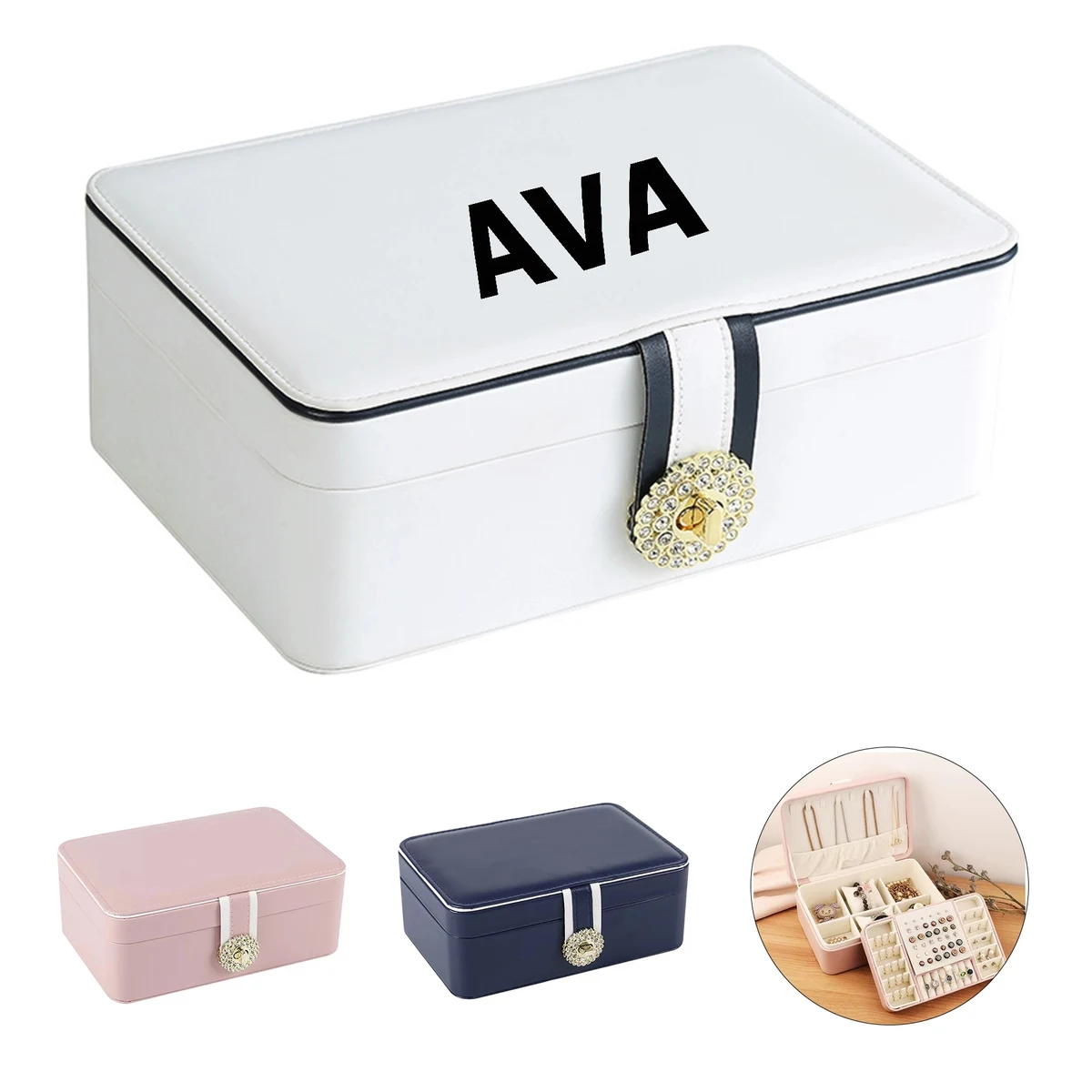PU Leather Large Capacity Jewelry Box 1