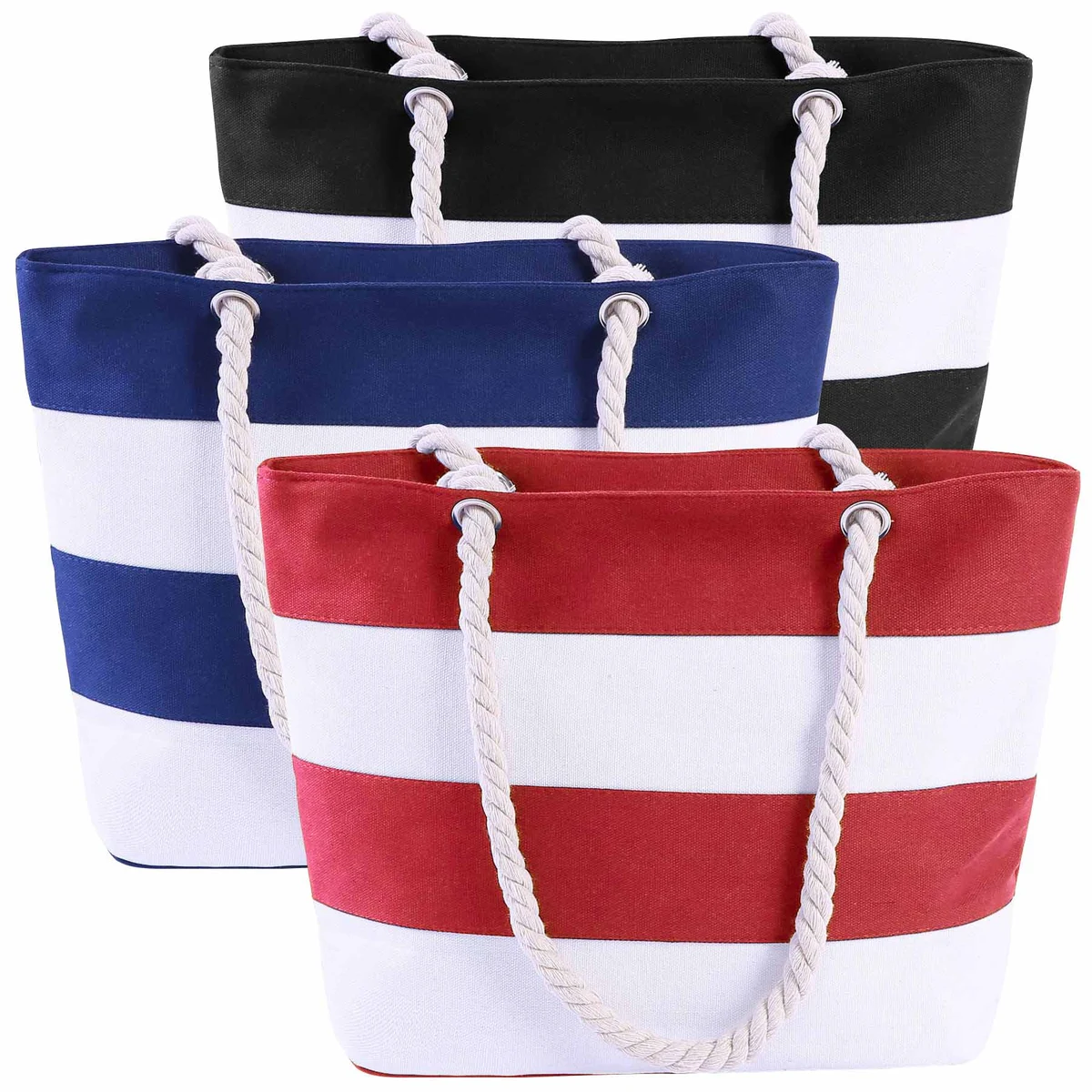 Large Tote Bag with Rope Handles, custom tote bag with logo imprint 1