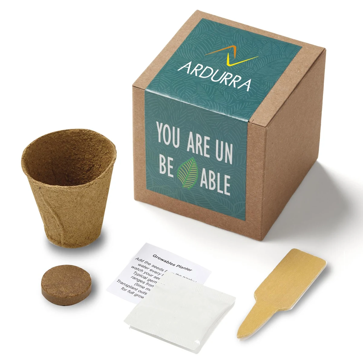 Inspirational Leaf Planter in Kraft Gift Box 1