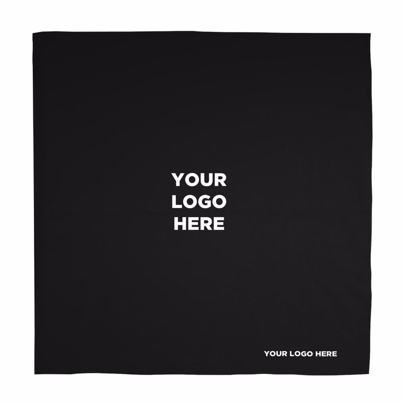 Solid Black 22" x 22" Cotton Bandana