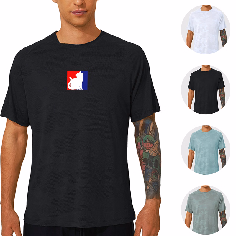 Quick-Dry Running T-Shirt - Loose Fit, Jacquard Design