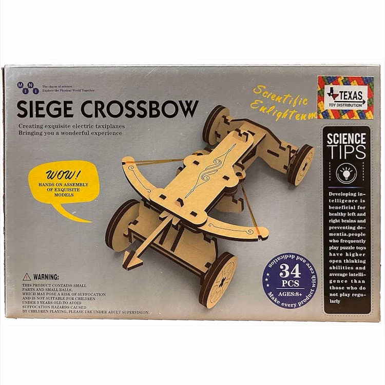 Wooden Siege Crossbow STEM Construction Kits - 34 Piece