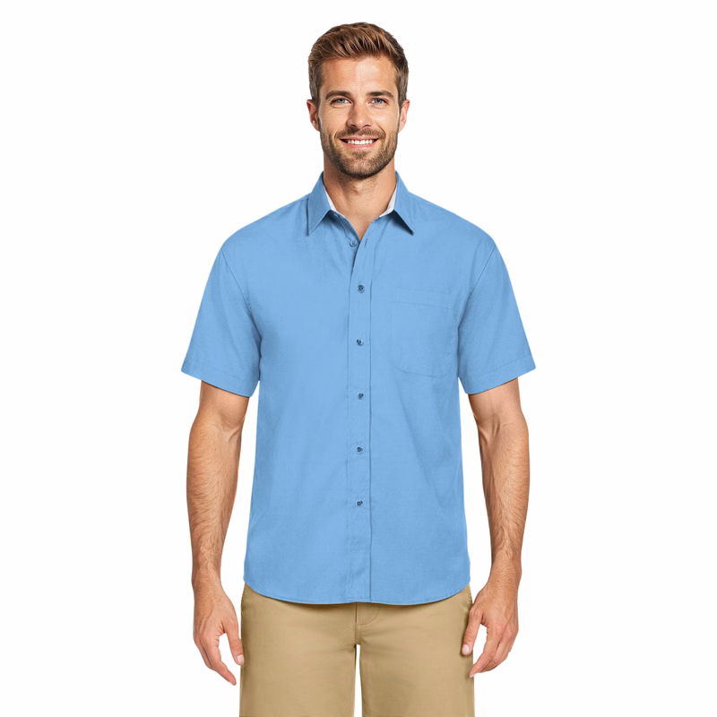 Men's Short-Sleeve Fine Line Twill Shirt