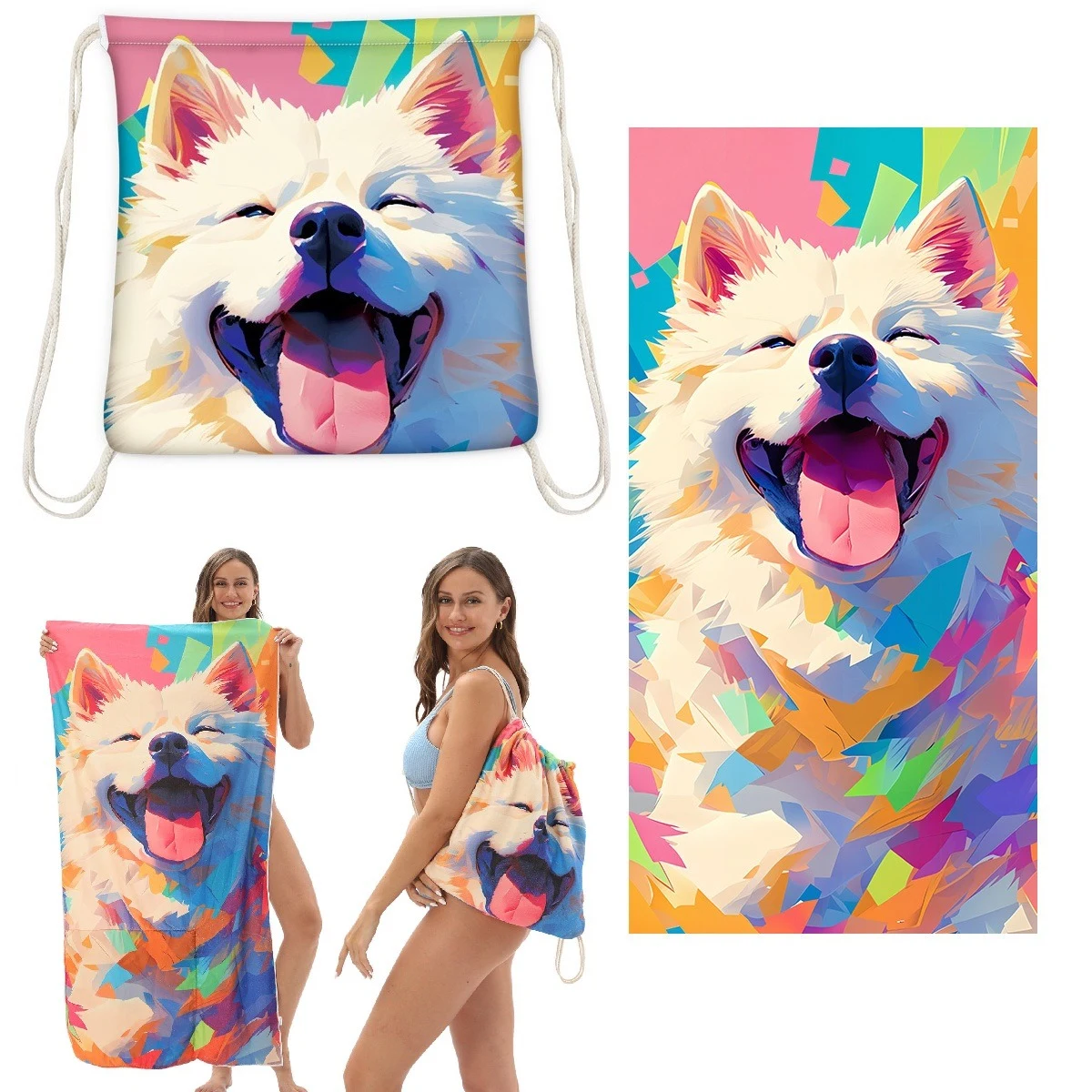 2-in-1 Beach Towel Backpack(Large) 1