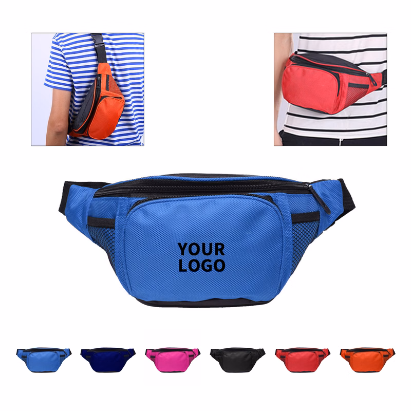 Water Resistant Oxford Waist Fanny Pack 8.7" x 4.9" x 3.5"