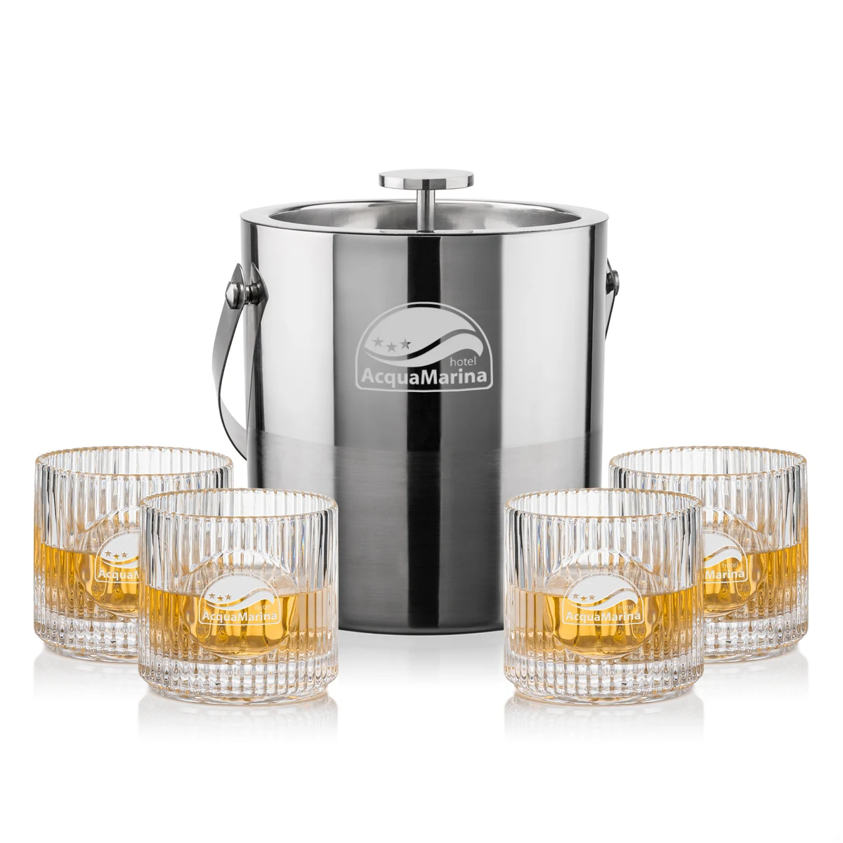 Catania Ice Bucket & Dillard On-the-Rocks Set 1