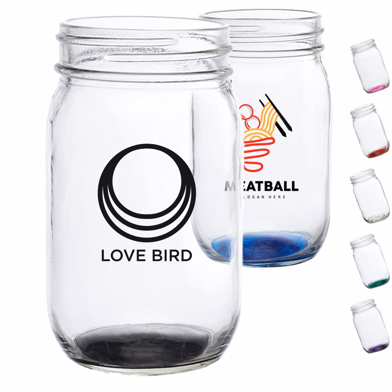16 oz. Mason Drinking Glass Jars Without Handles
