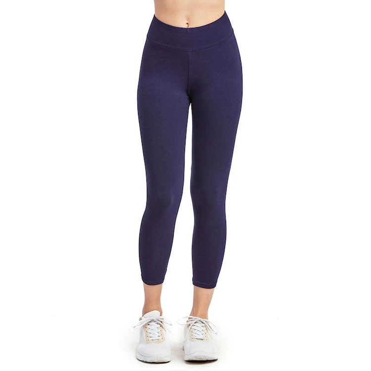 Women's Cotton Capri Leggings - Medium Navy 1