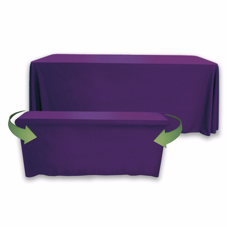 8 ft. to 6 ft. Convertible Throw PolyPoplin™ Table Cover (Blank)