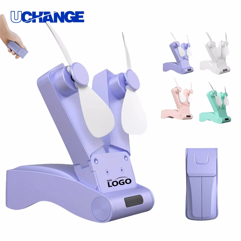 Dual-Head USB Rechargeable Foldable Mini Fan Device