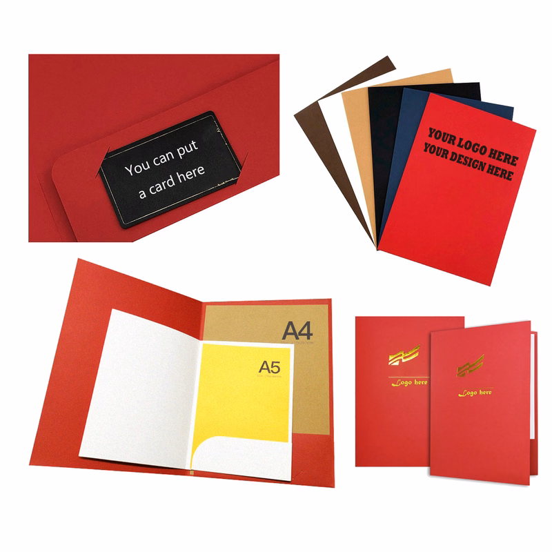 MOQ500 High-Quality 300g White Card Paper Folder
