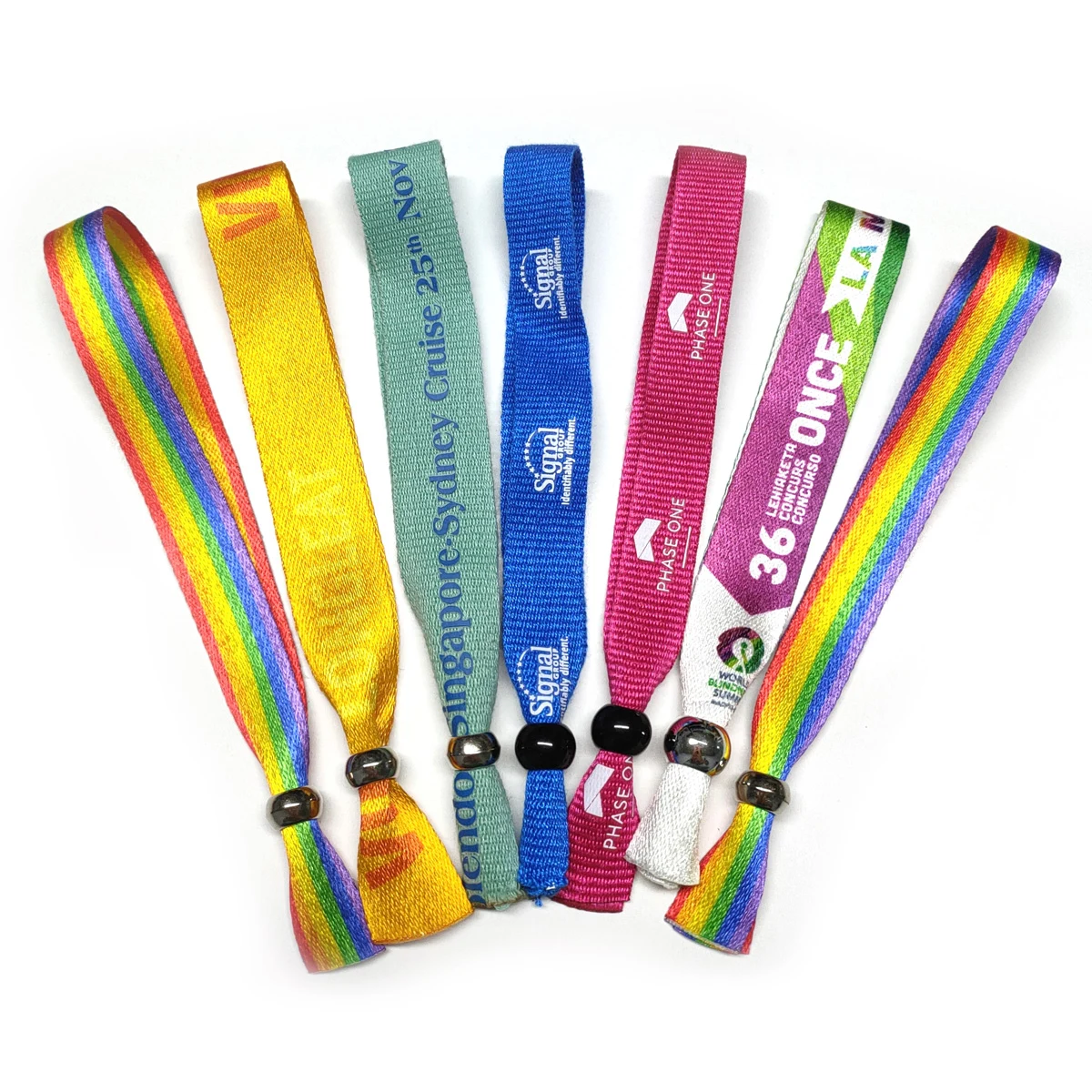 Fluorescent Neon Full Color Cloth Wristbands Fluorescent Neon Full Color Cloth Wristband 1