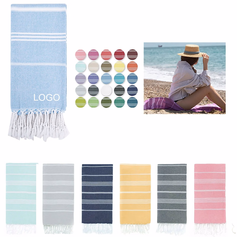 Striped Beach Towel With Tassels