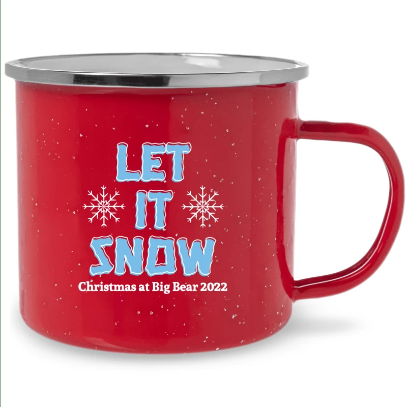 Personalized Phrase Let It Snow Campfire Mugs 1