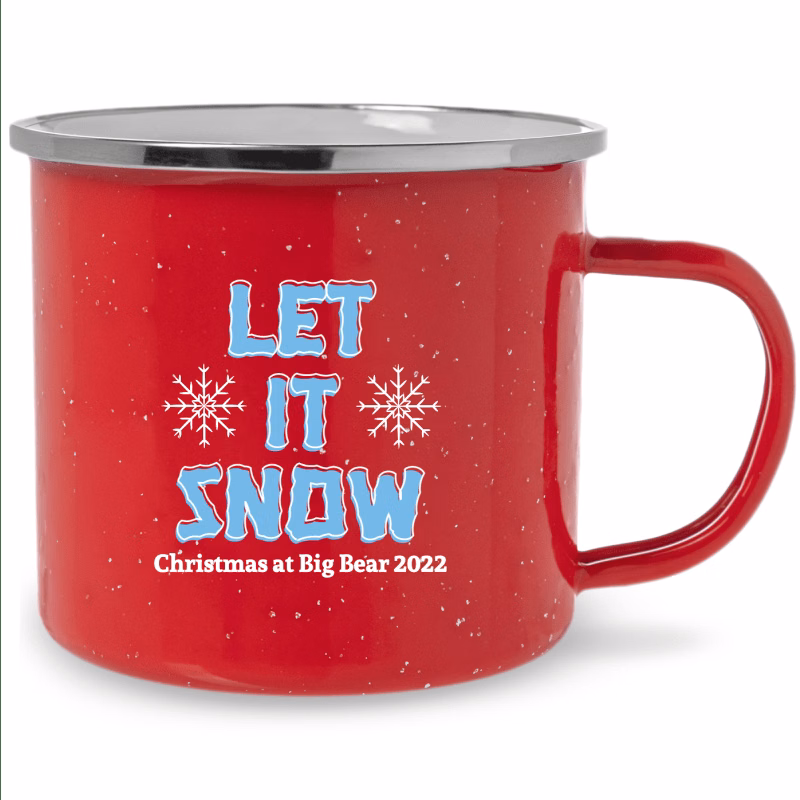 Personalized Phrase Let It Snow Campfire Mugs