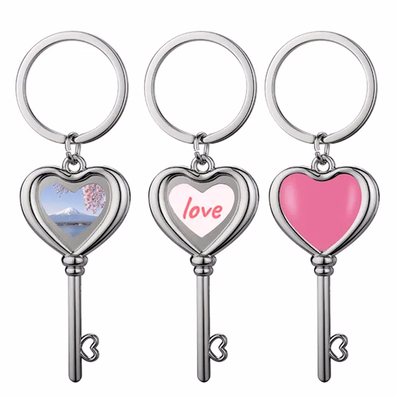 Heart-Shaped Metal Keychain for Gifts & Promo