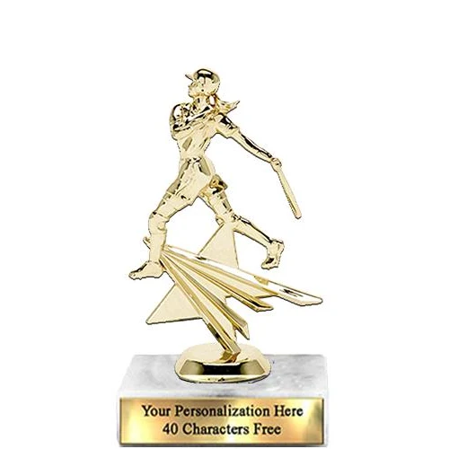 Trophy: 7", 2x3 white marble base, Star Figure Sof 1