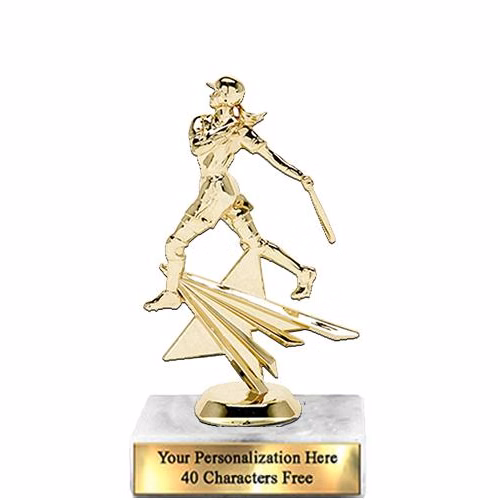 Trophy: 7", 2x3 white marble base, Star Figure Sof