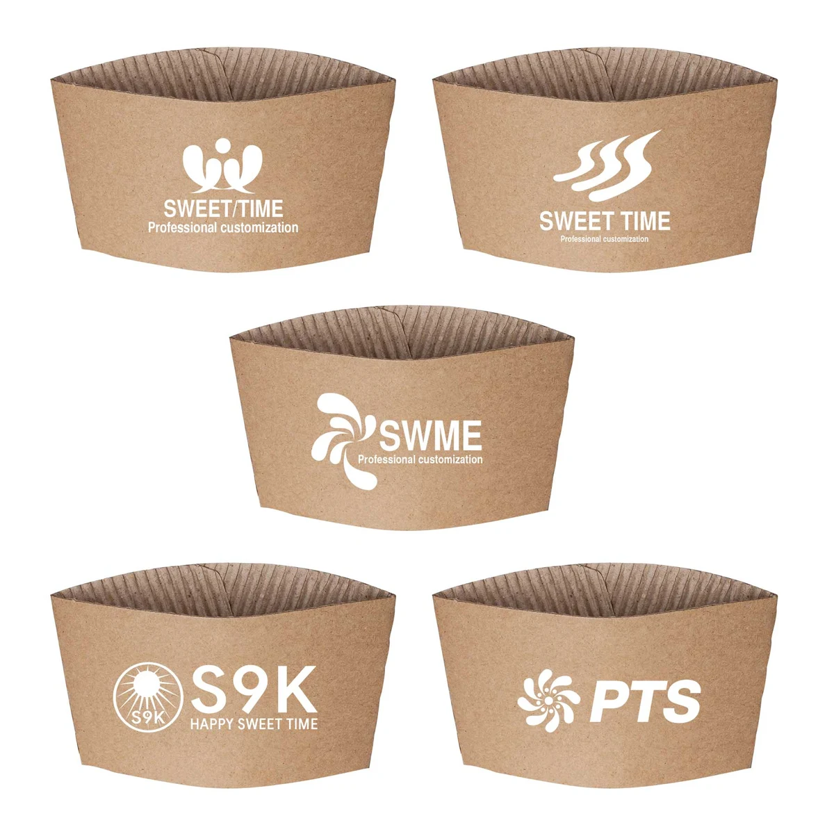 Disposable Kraft Coffee Cup Sleeve 1