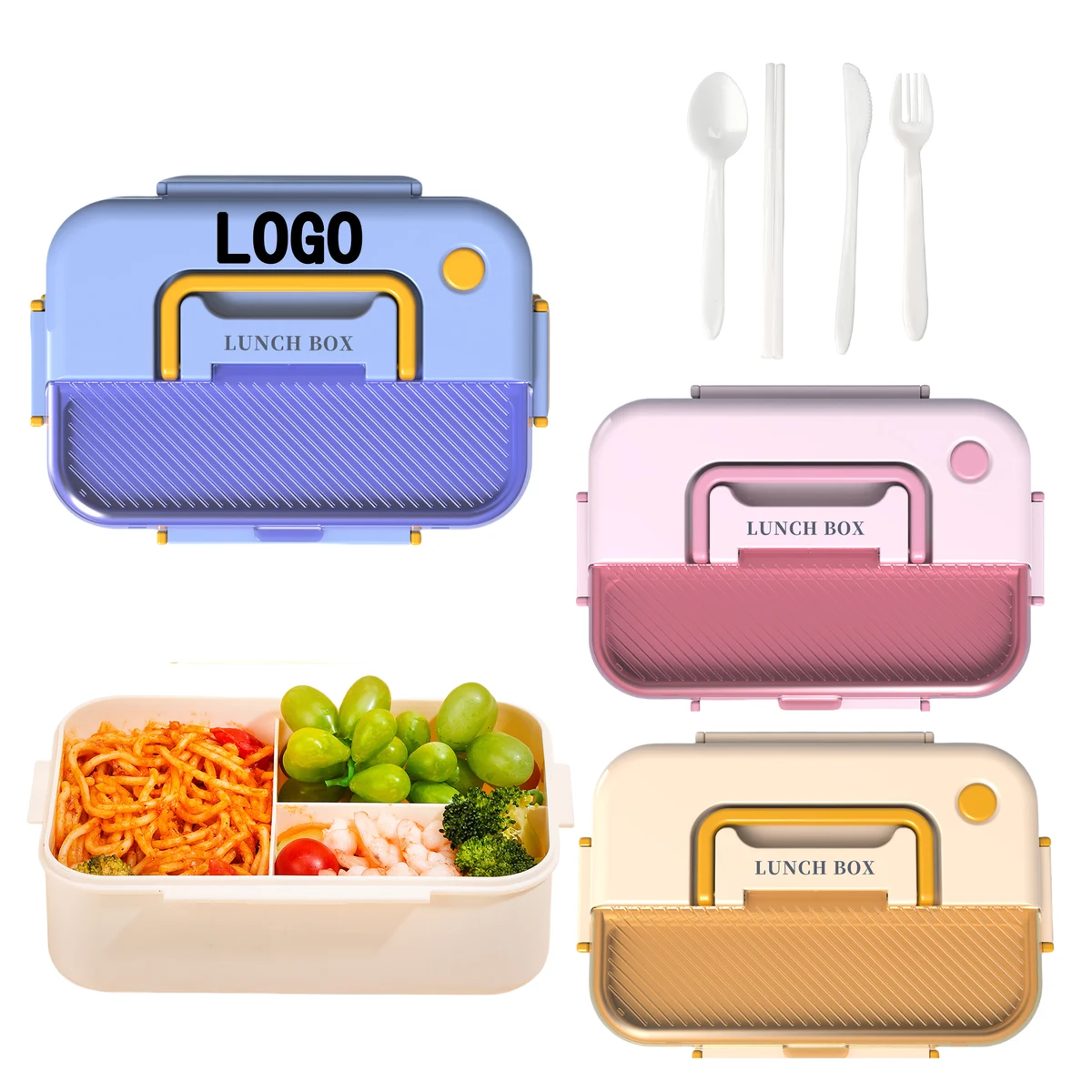 Portable Lunch Box With Spoon And Chopsticks 1