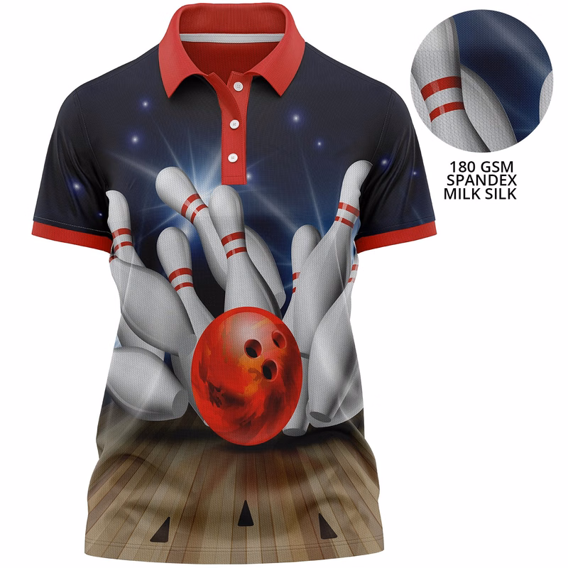 Women's 180 GSM Spandex Milk Silk Sublimation Performance Polo