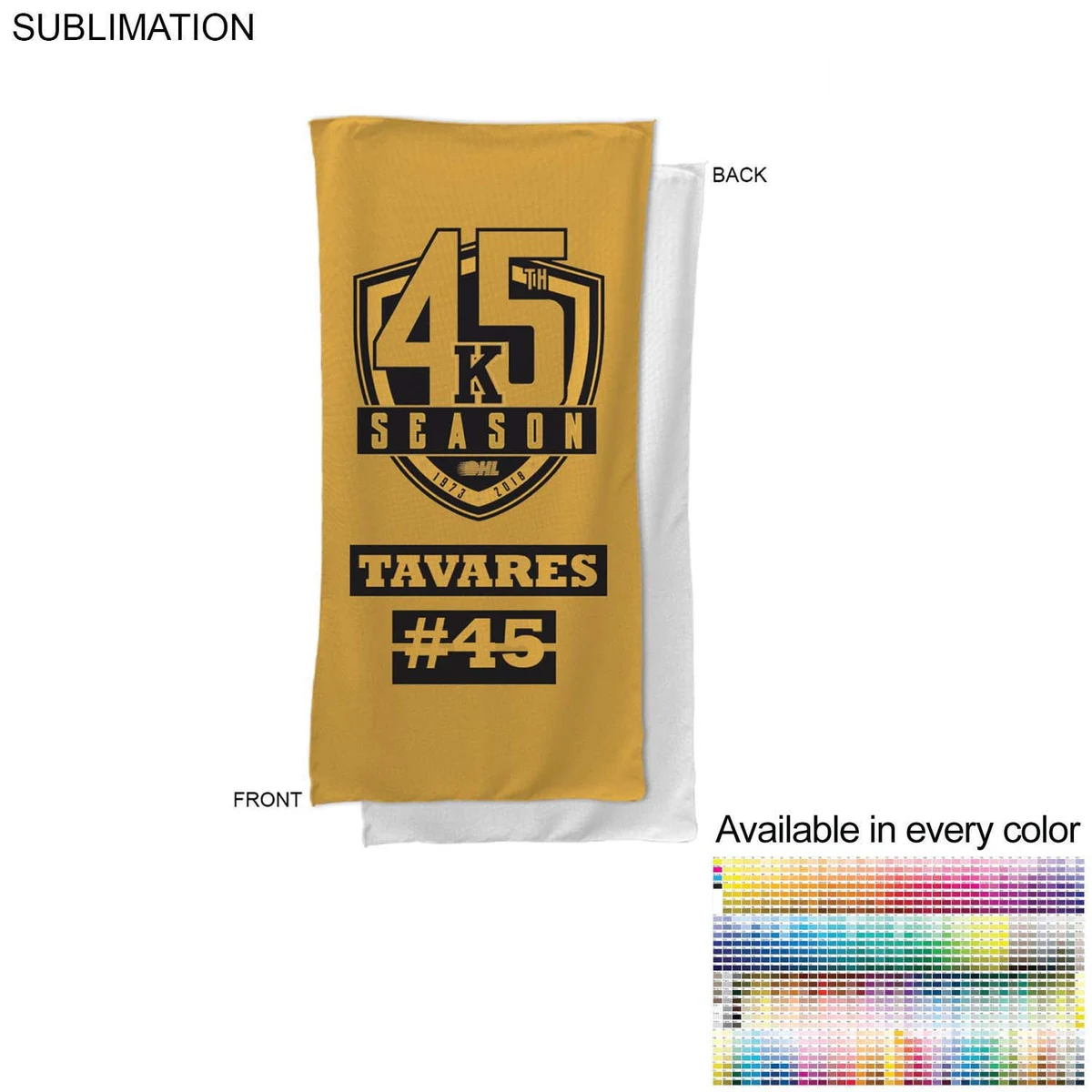 Team Towel in Microfiber Dri-Lite Terry, 22x44, Sublimated Bench, shower towel 1