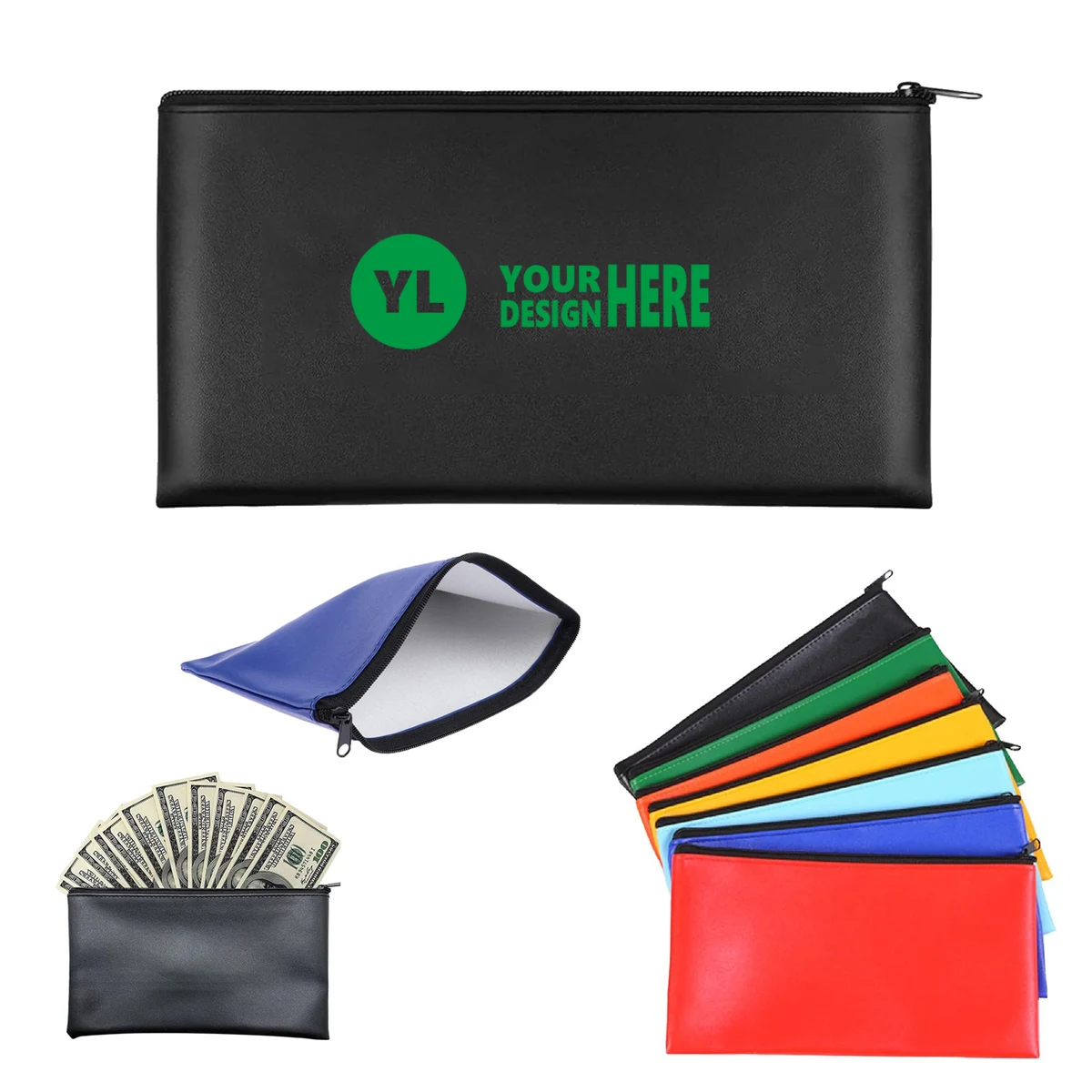 Zipper Leather Bank Deposit Bag 1