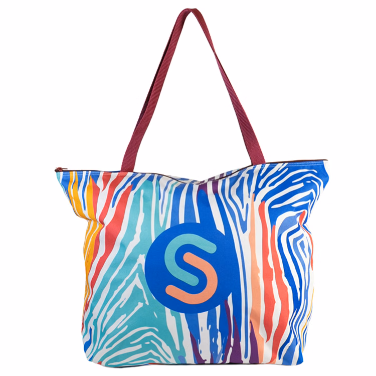 Large Wide Bottom Zippered Tote (15.5"H x 22"W x 6"D)