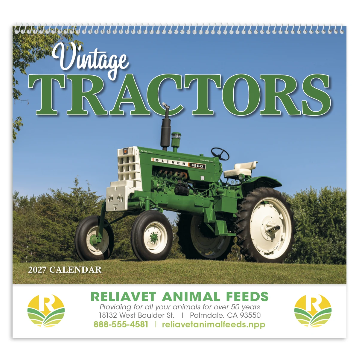 HotLine® Products Vintage Tractors Appointment Calendar - Spiral 1