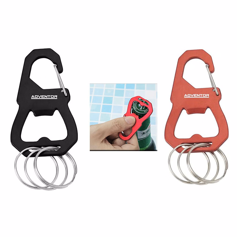 3 Keyring Carabiner with Bottle Opener