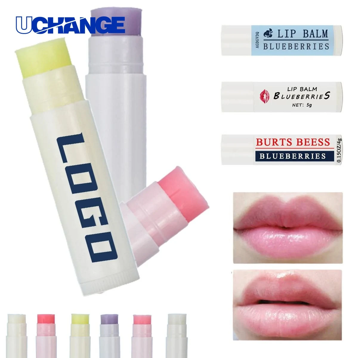 Beauty Natural Lip Balm with Colorful Label 1