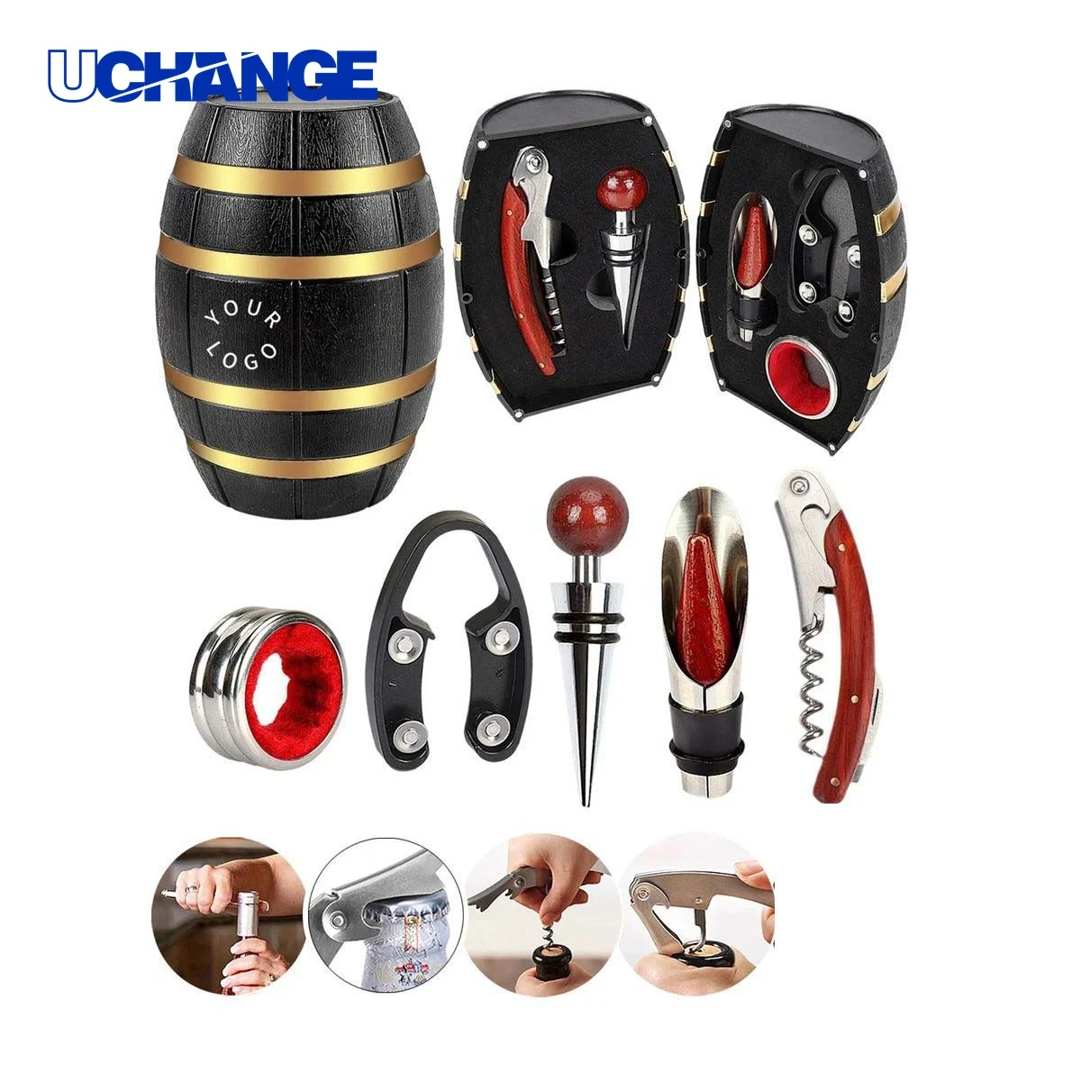 Barrel Style Wine Tool Kit Set in ABS Construction 1
