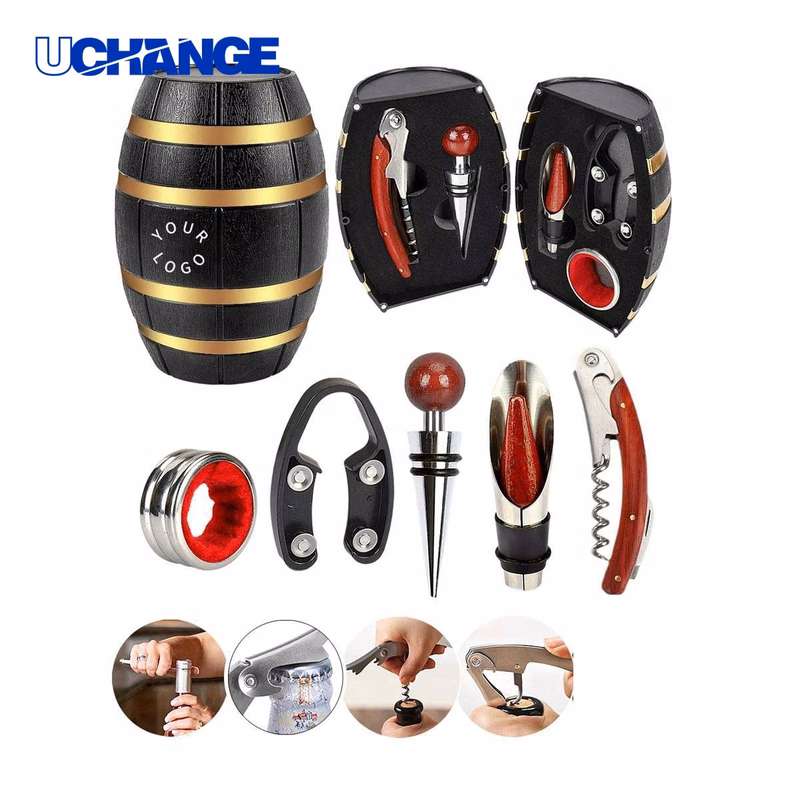 Barrel Style Wine Tool Kit Set in ABS Construction