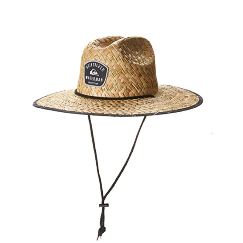 Natural Straw Lifeguard Hat with Custom Patch 1