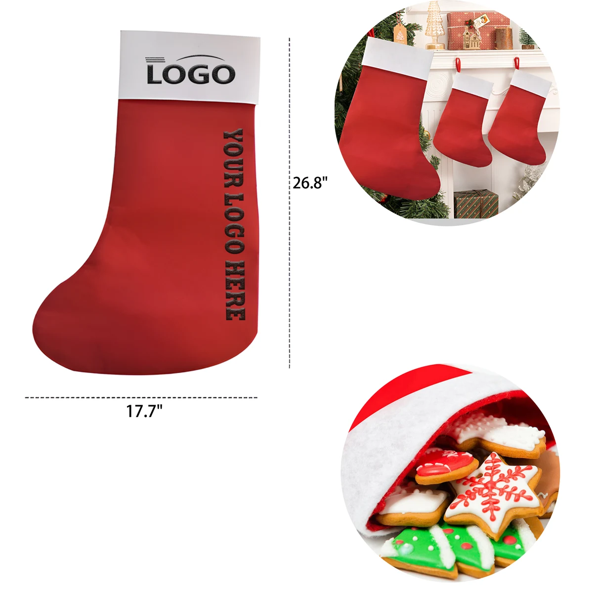 MOQ 50 PCS Gift Christmas Felt Socks 1