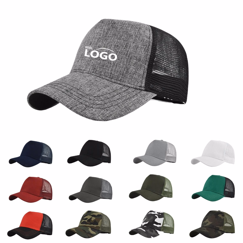 MOQ50 5 Panel Structured Mesh Baseball Cap