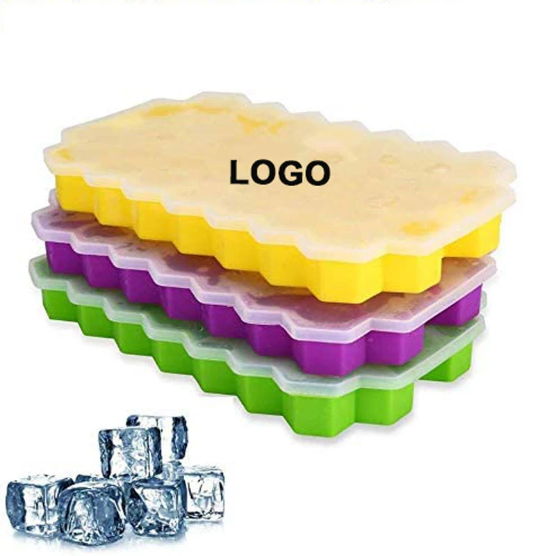 37-Ice Trays Silicone Ice Cube Molds w/Sealing Lid 1